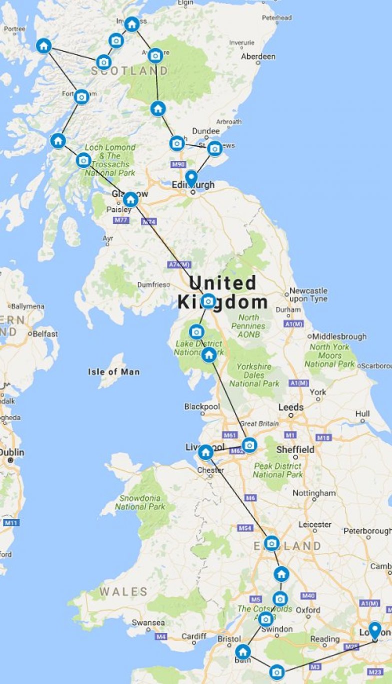 4 week driving tour of uk