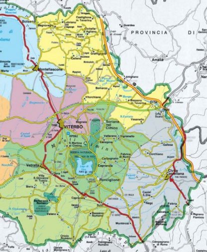 Tuscia Map with Viterbo Tuscia Map with Viterbo