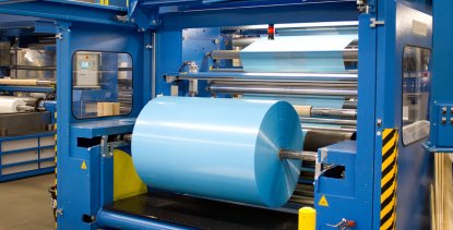 Wickelstation am Blasfolienextruder