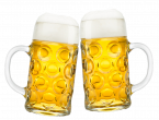 kühles Bier Bier anstoßen