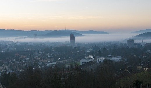 stadt winterthur am morgen