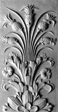 Kopie klassizistischer Schmuckplatten Modellierte Kopie klassizistischer Schmuckplatten für ein Architekturdenkmal, Terrakotta, Akanthus