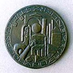 Ehrenpreisplakette Bronze, Vorderseite Ehrenpreisplakette gefertigt aus Bronze, Durchm. 9 cm, Vorderseite