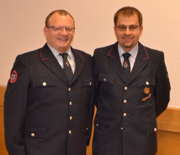 Abteilungskommandant Timo Lahnert (links); Stellvertreter Florian Stickel (rechts)