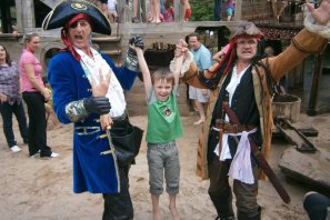 Pirate walking act thrlls Pirate walking act thrills at kids festival