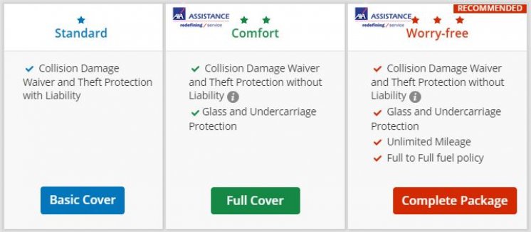 Select your car rental package