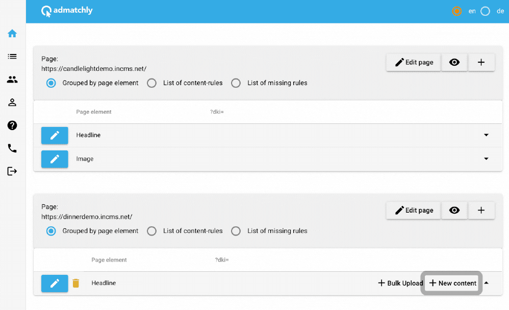 admatchly - Bulk Upload von Landingpagevarianten als EXCEL- oder CSV-Datei admatchly - Bulk Upload von Landingpagevarianten als EXCEL- oder CSV-Datei