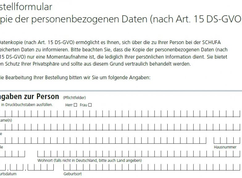 Schufa Auskunft Essen kostenlos - Formular Schufa Auskunft Essen kostenlos - Formular