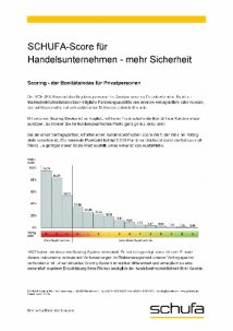 Schufa-Score Tabelle für Handelsunternehmen