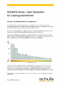 Schufa-Score Tabelle für Leasingunternehmen Schufa-Score Tabelle für Leasingunternehmen