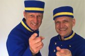 Gelbe Hotelpagen Uniform Blaue Pagen Uniform